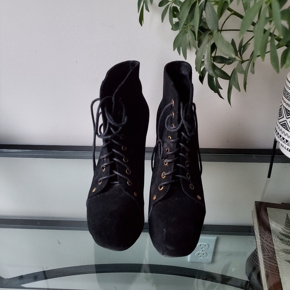 Jeffrey Campbell black suede boots us size 7 - Picture 2 of 6